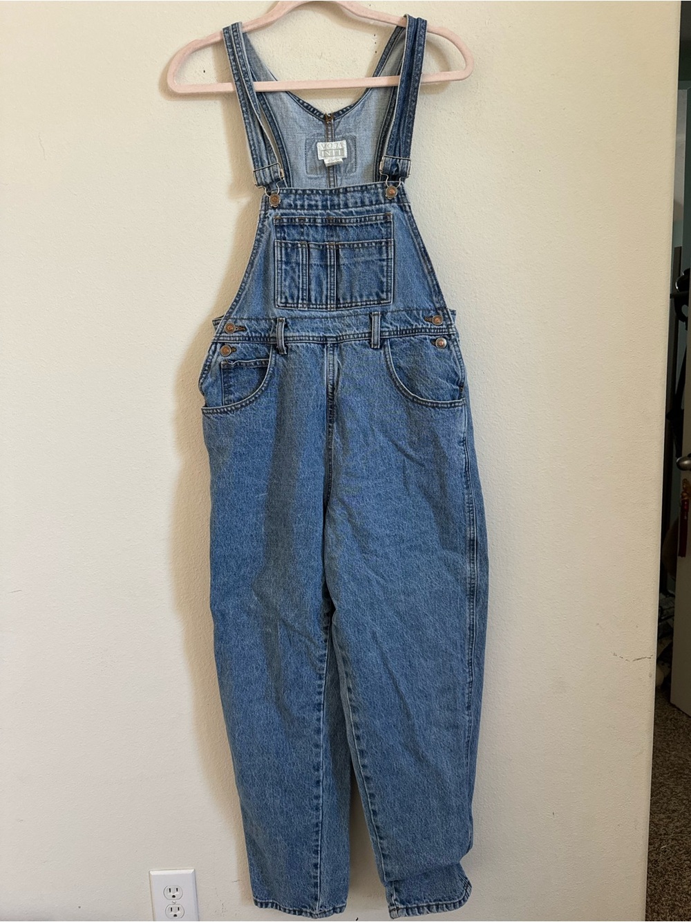 Vintage 90s Moda International Classic Blue Denim Overalls size M